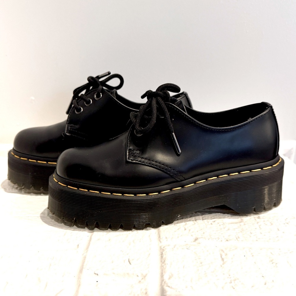 Doc Martens 1461 Quad Oxford | Dr. Marten Black Lace Up Platform Shoes